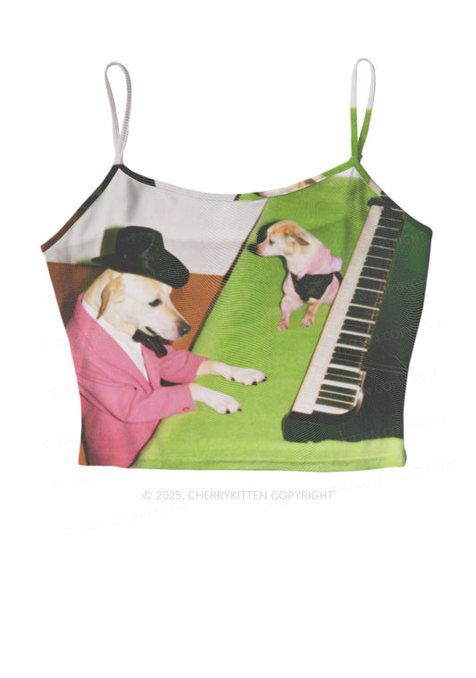 Piano Pups Y2K Mesh Cami Tank Cherrykitten