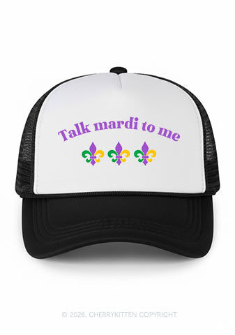 Talk Mardi To Me Y2K Colorblock Trucker Hat Cherrykitten