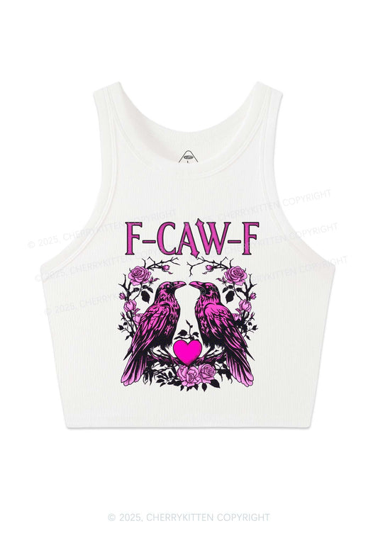 F CAW F Pink Ravens Valentine's Day Y2K Crop Tank Top Cherrykitten