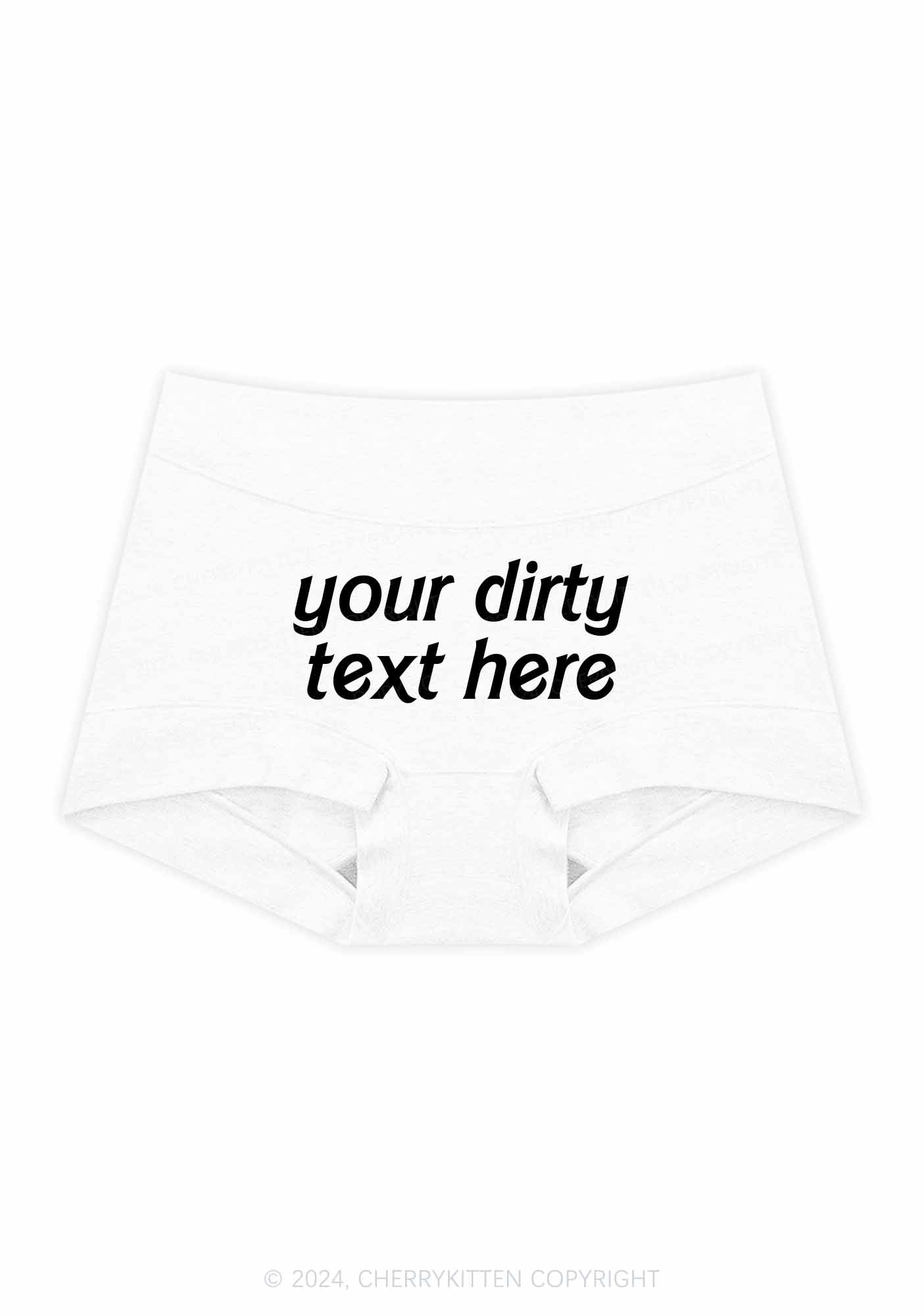 Custom Your Dirty Text Here Y2K Mid Rise Waist Boyshort Cherrykitten