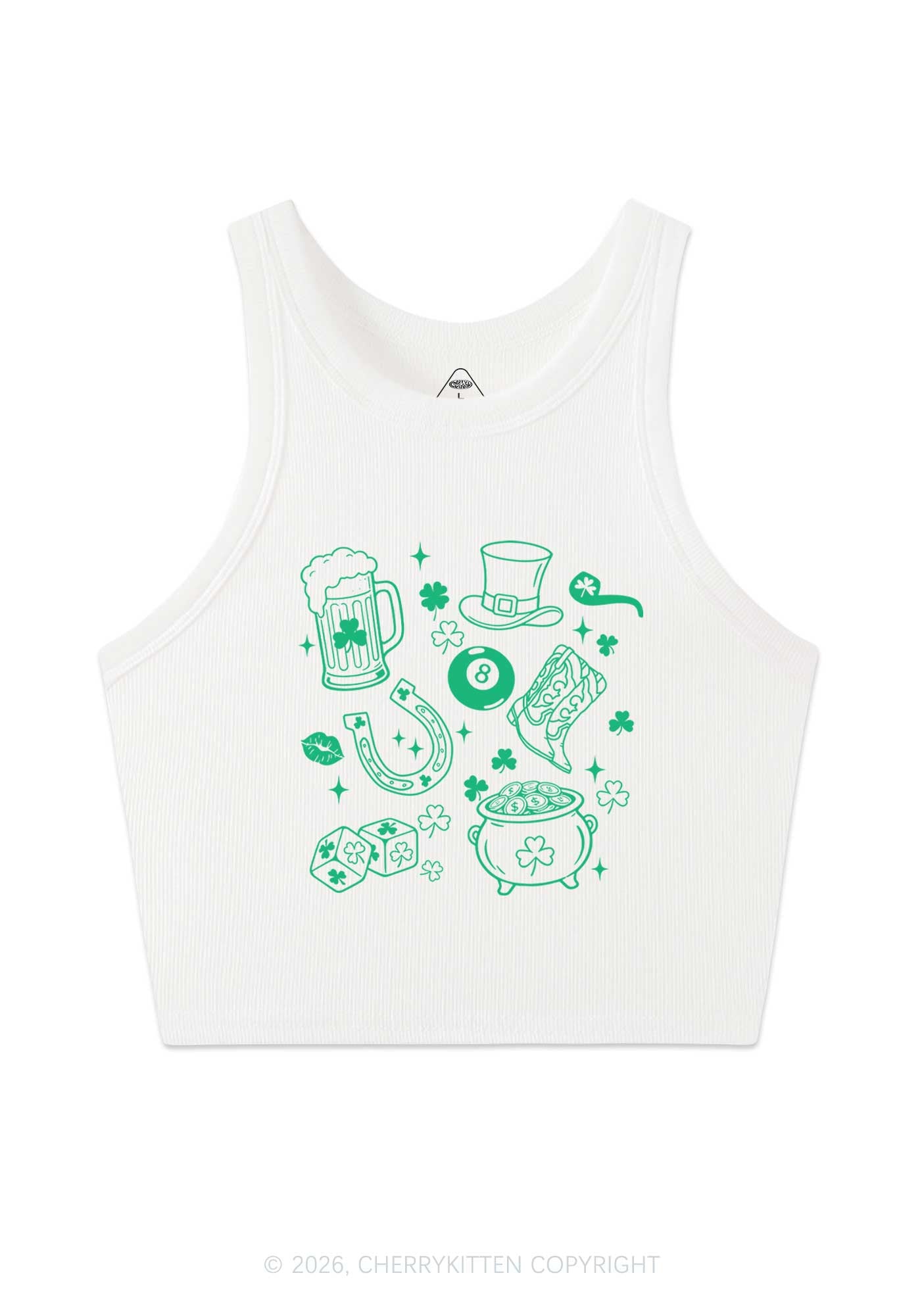 Luck Symbols St Patricks Y2K Crop Tank Top Cherrykitten