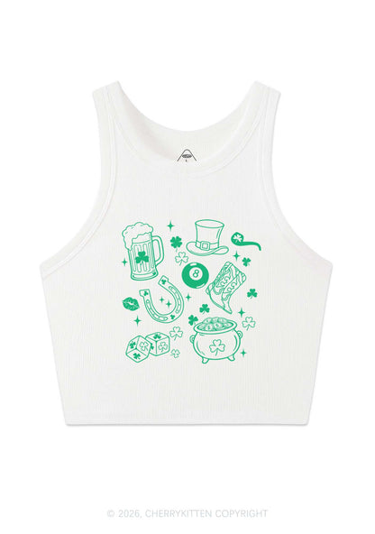 Luck Symbols St Patricks Y2K Crop Tank Top Cherrykitten