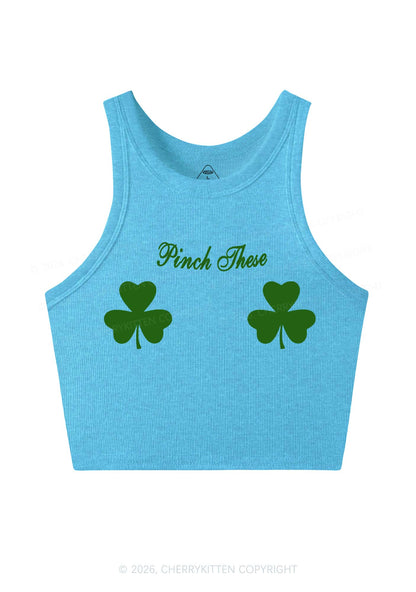 Pinch These St Patricks Y2K Crop Tank Top Cherrykitten