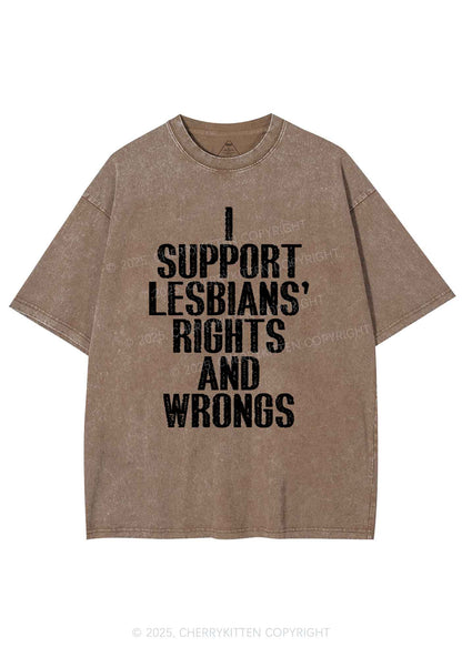 Support Lesbians Rights Pride Y2K Shirts Washed Tee Cherrykitten