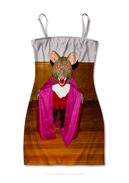 Caped Ratz Y2K Print Slip Dress Cherrykitten