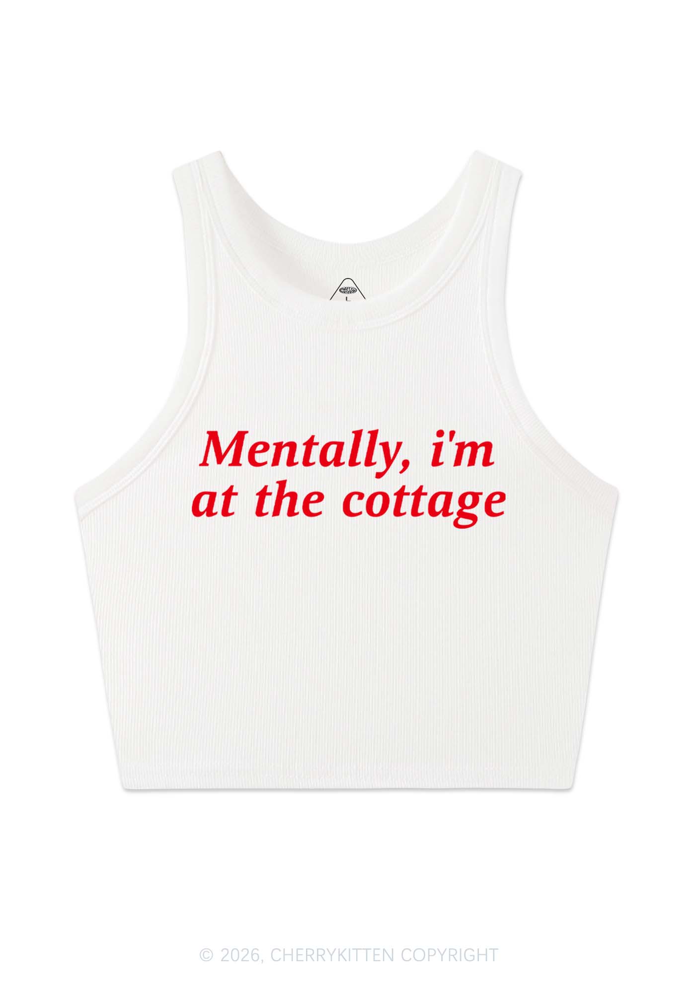 Mentally Im At The Cottage HR Y2K Crop Tank Top Cherrykitten