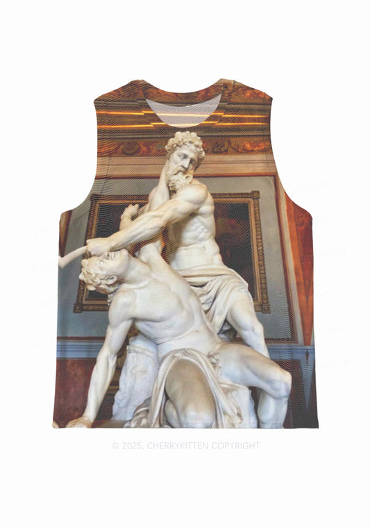 Statue Showdown Y2K Mesh Muscle Tank Cherrykitten