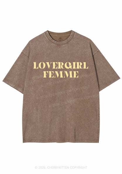 Lovergirl Femme Pride Y2K Shirts Washed Tee Cherrykitten