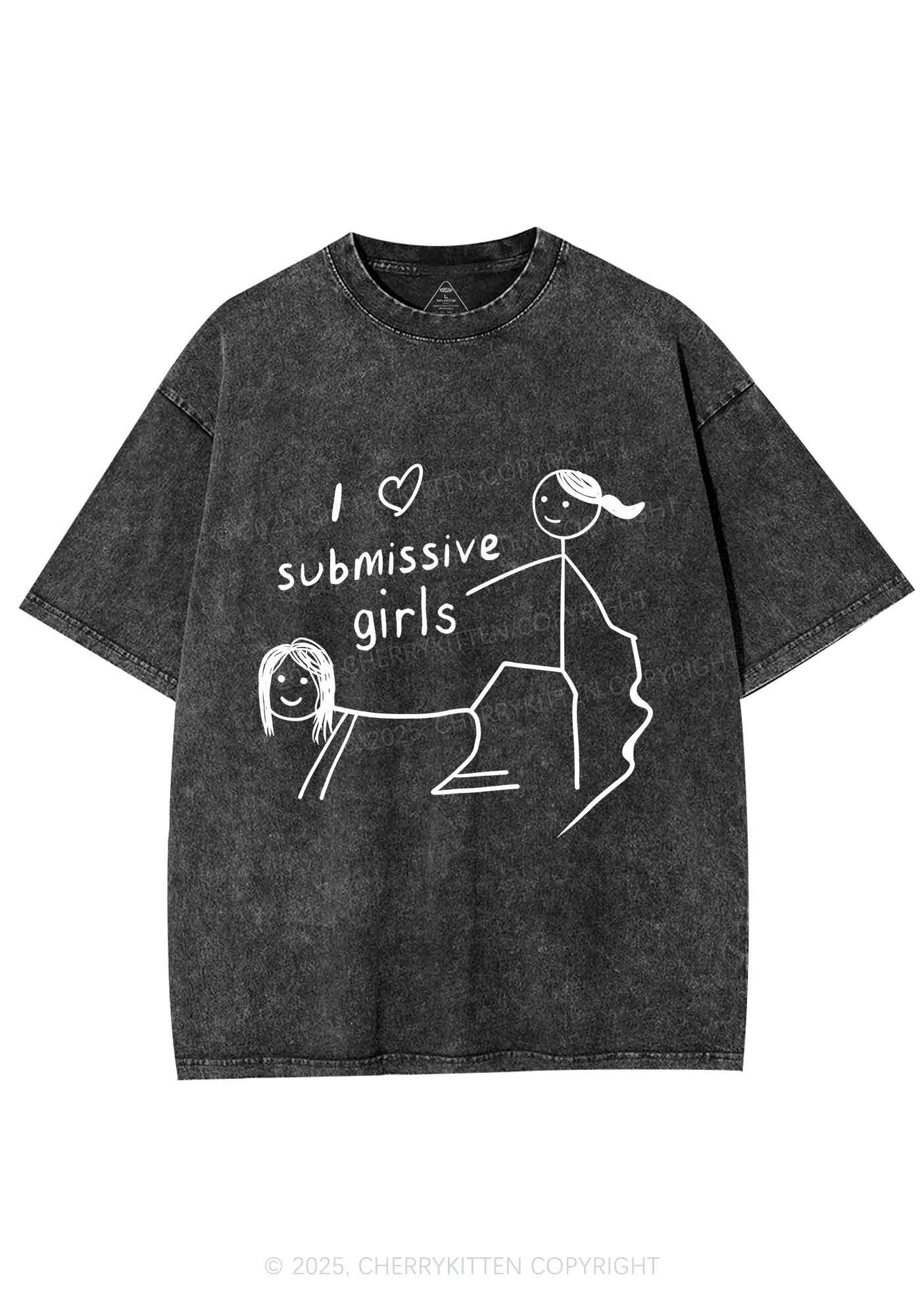 I Love S Girls Pride Y2K Shirts Washed Tee Cherrykitten