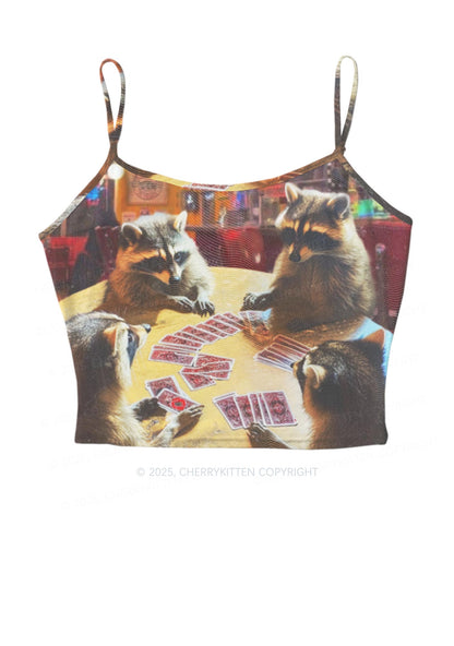 Raccoon Poker Y2K Mesh Cami Tank Cherrykitten