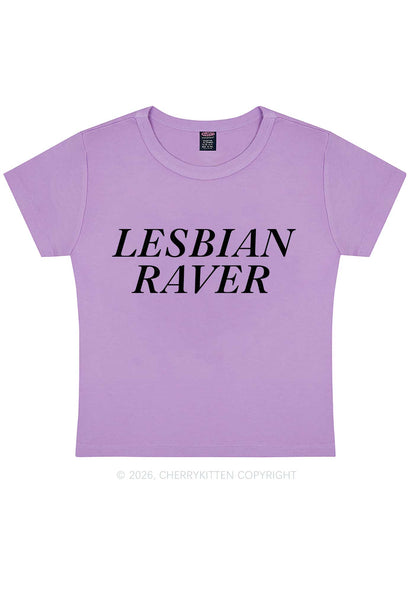 Lesbian Raver Pride Y2K Baby Tee Cherrykitten