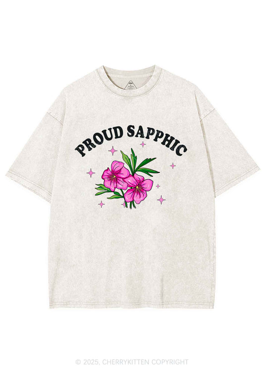 Proud Sapphic Y2K Shirts Washed Tee Cherrykitten