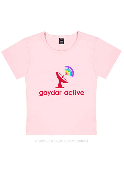 Gaydar Active Pride Y2K Baby Tee Cherrykitten