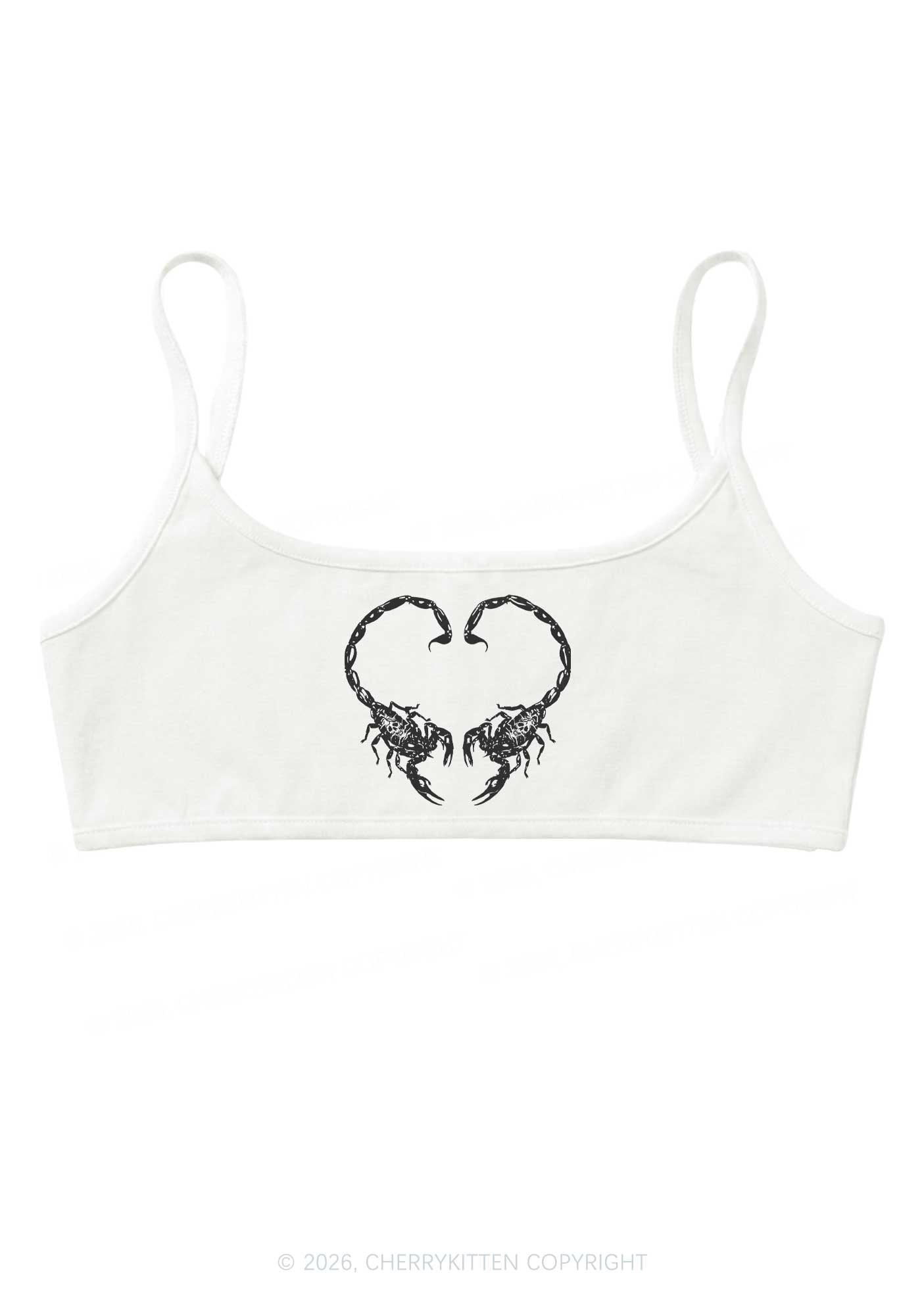 Skull Scorpion Heart Y2K Super Crop Cami Cherrykitten