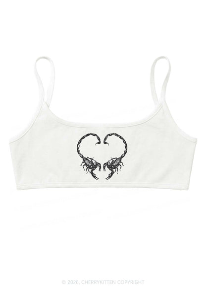Skull Scorpion Heart Y2K Super Crop Cami Cherrykitten