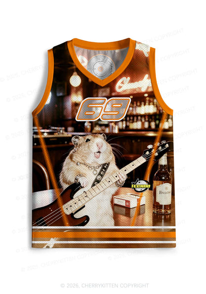 Hamster Bassist Techno Y2K Sport Jersey Tank Cherrykitten
