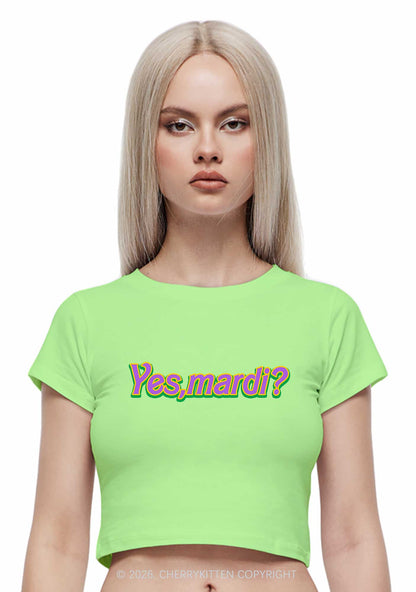 Yes Mardi Y2K Baby Tee Cherrykitten