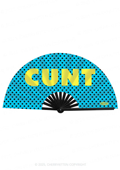 Cxxt Black Stars Y2K Rave Hand Fan Cherrykitten