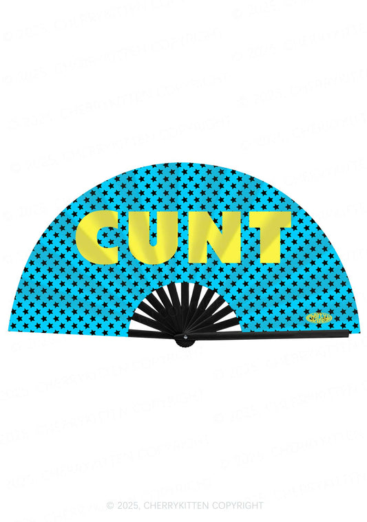 Cxxt Black Stars Y2K Rave Hand Fan Cherrykitten