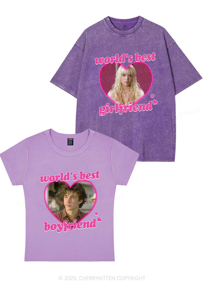 Custom Worlds Best BF GF Y2K Valentine's Day Couple Shirt Cherrykitten