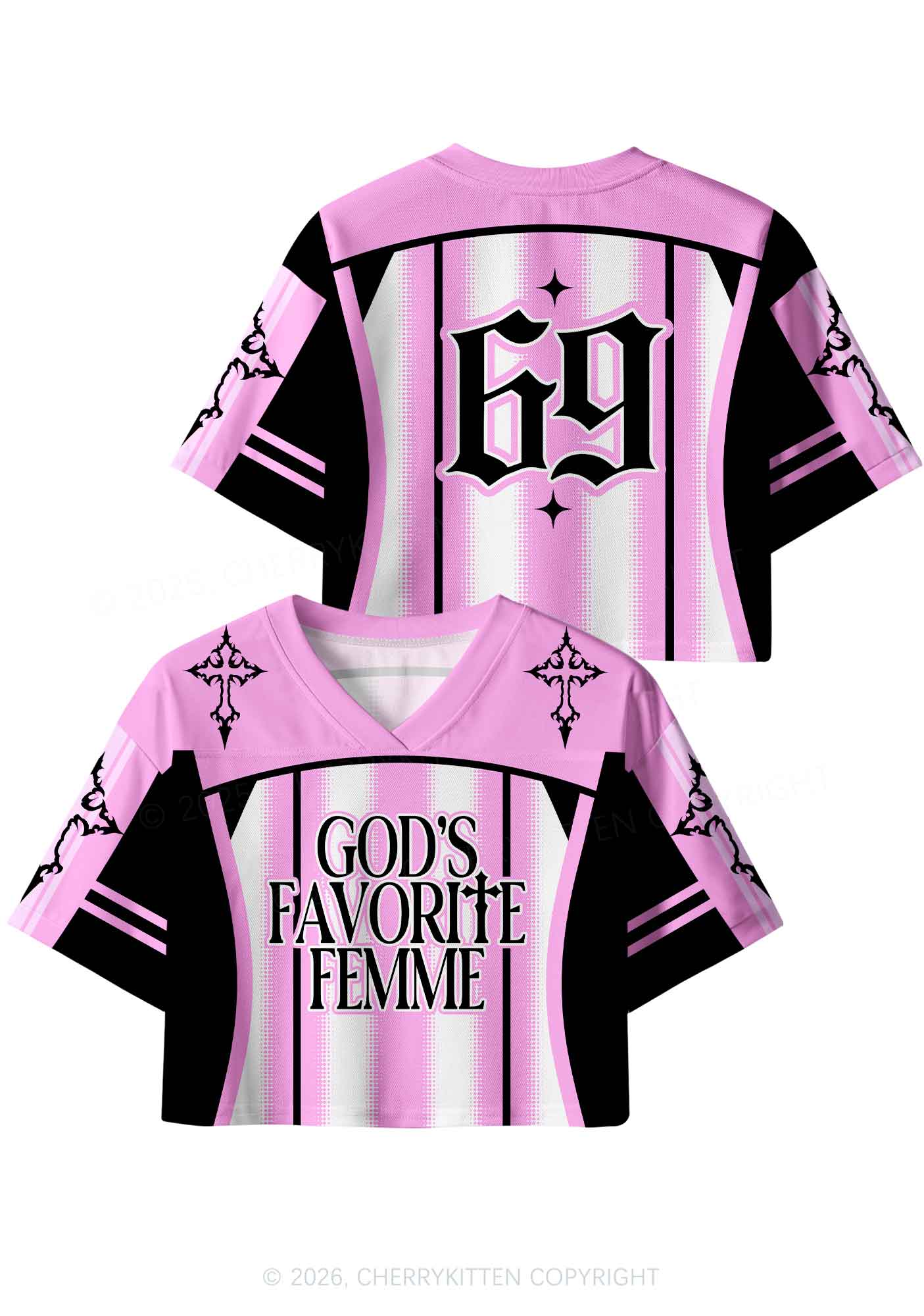 Gods Favorite Femme Pride Y2K Crop Sport Jersey Shirts Cherrykitten