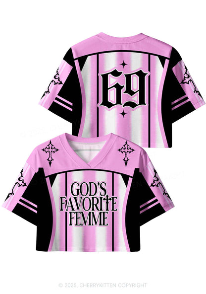 Gods Favorite Femme Pride Y2K Crop Sport Jersey Shirts Cherrykitten