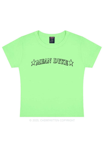 Mean Dyke Pride Y2K Baby Tee Cherrykitten