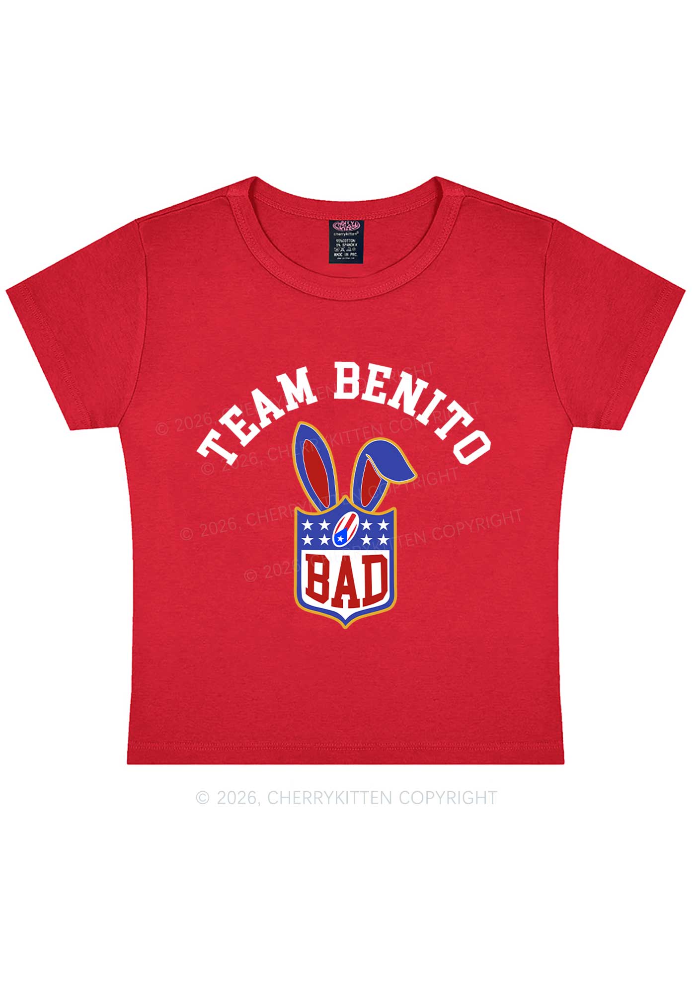 Pink Bad Bunny Y2K Baby Tee Cherrykitten