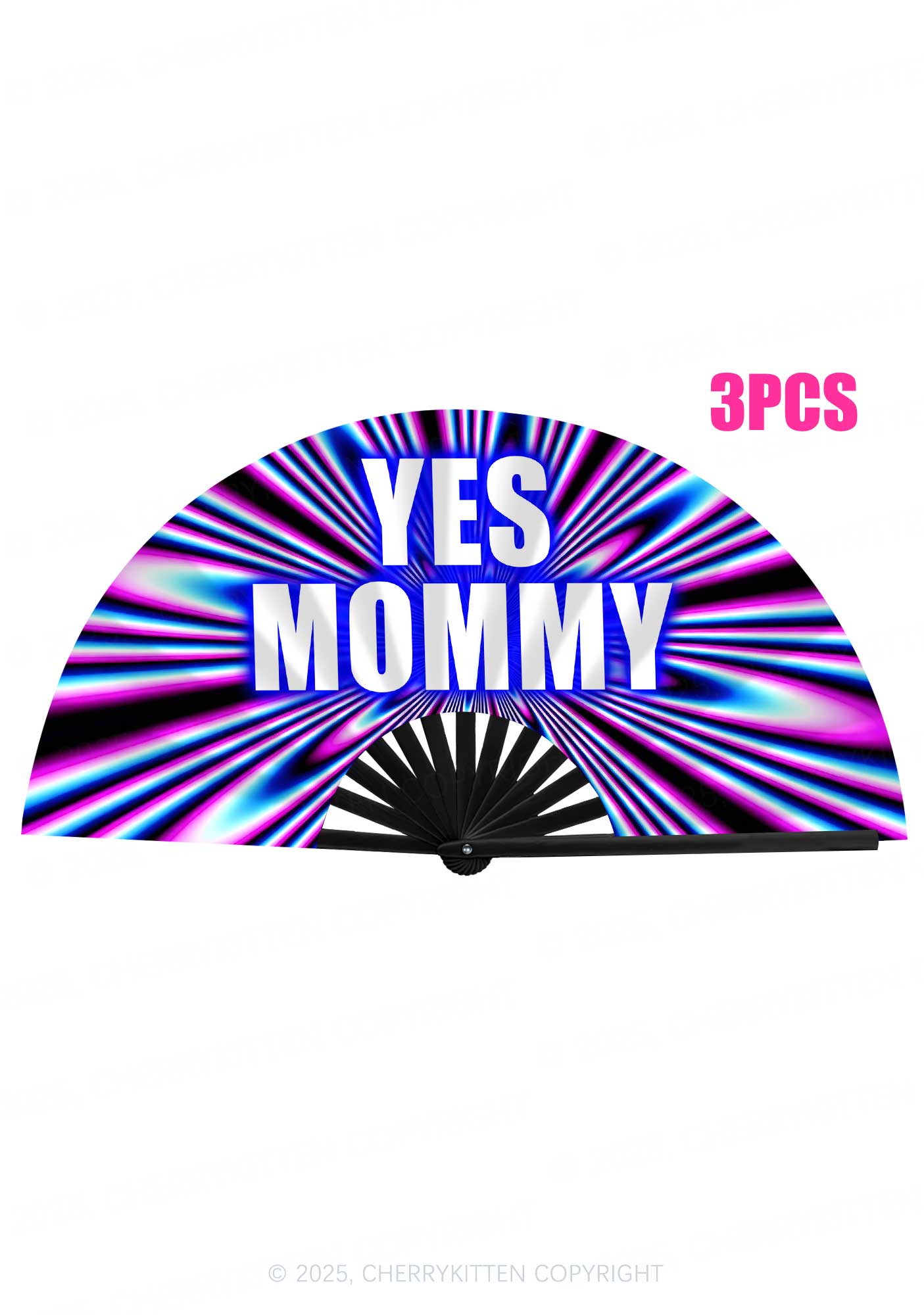 Yes Mommy Y2K Rave Hand Fan Cherrykitten