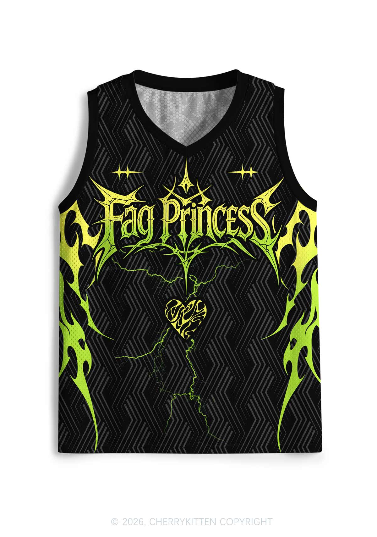 Green Gothic Fag Princess Pride Y2K Sport Jersey Tank Cherrykitten