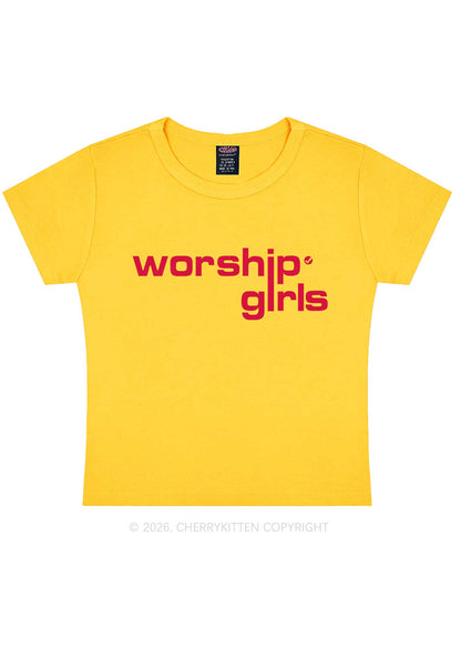 Worship Girls Pride Y2K Baby Tee Cherrykitten