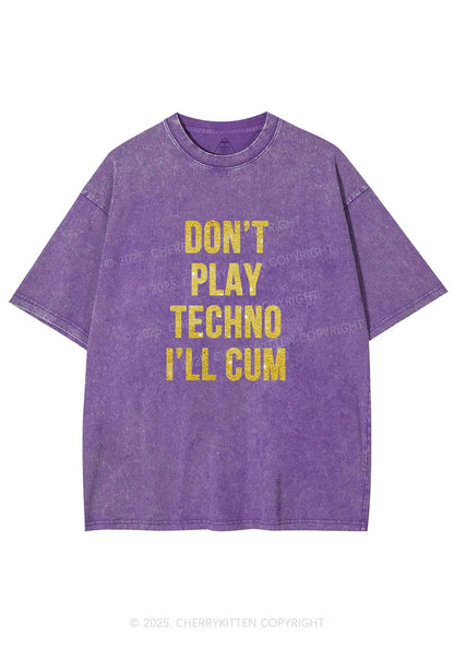 Glitter Dont Play Techno Y2K Shirts Washed Tee Cherrykitten