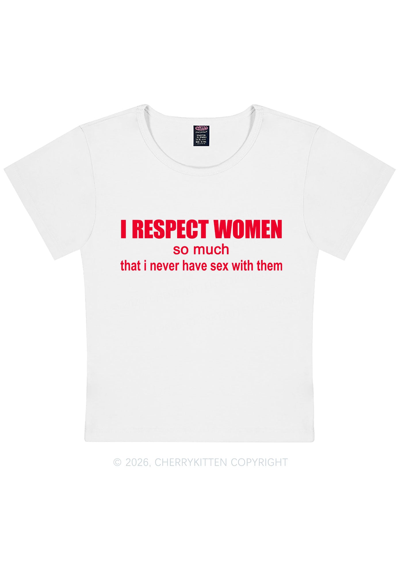 I Respect Women Pride Y2K Baby Tee Cherrykitten