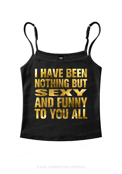 I Have Been Nothing Silver Foil Printed Y2K Spaghetti Strap Cami Cherrykitten