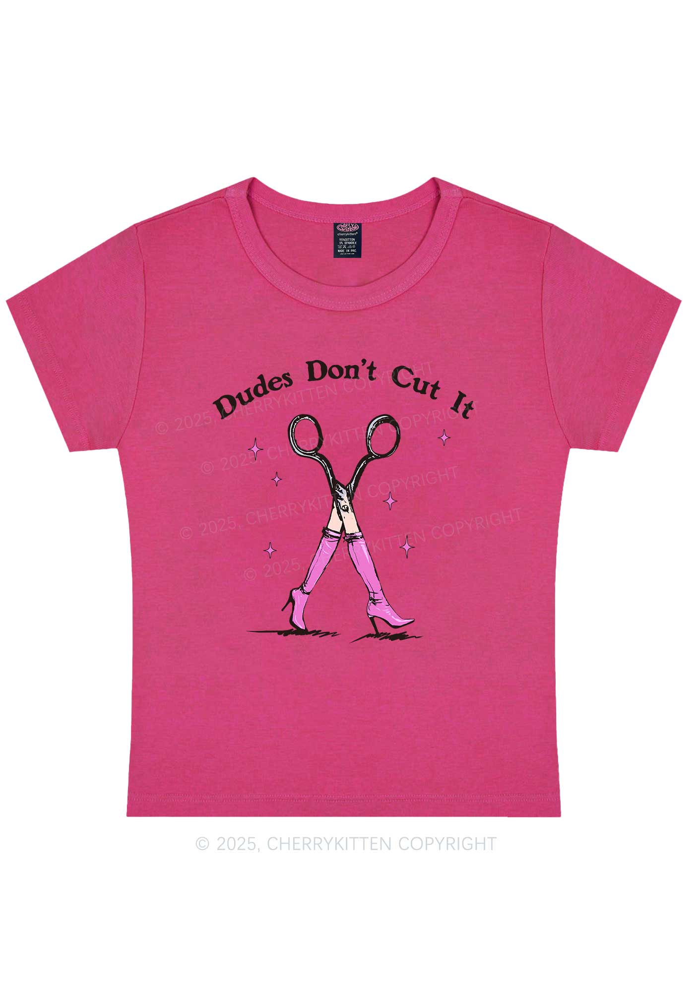 Dudes Dont Cut It Y2K Baby Tee Cherrykitten