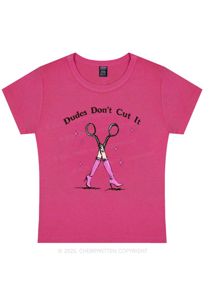 Dudes Dont Cut It Y2K Baby Tee Cherrykitten