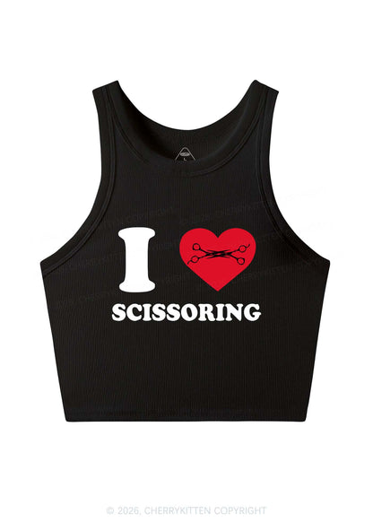 I Love Scissoring Pride Y2K Crop Tank Top Cherrykitten