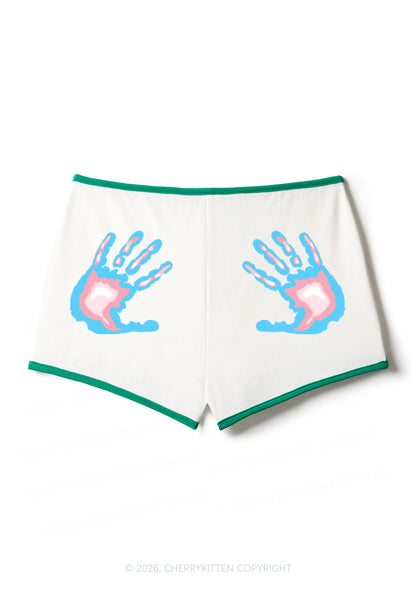Trans Thermal Hands Pride Y2K Booty Shorts Cherrykitten