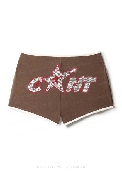 Rhinestone Star Cxxt Y2K Booty Shorts Cherrykitten