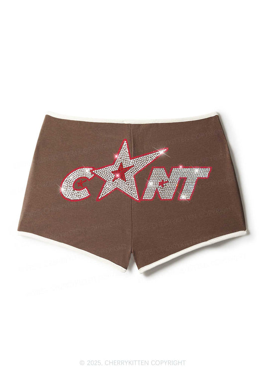 Rhinestone Star Cxxt Y2K Booty Shorts Cherrykitten