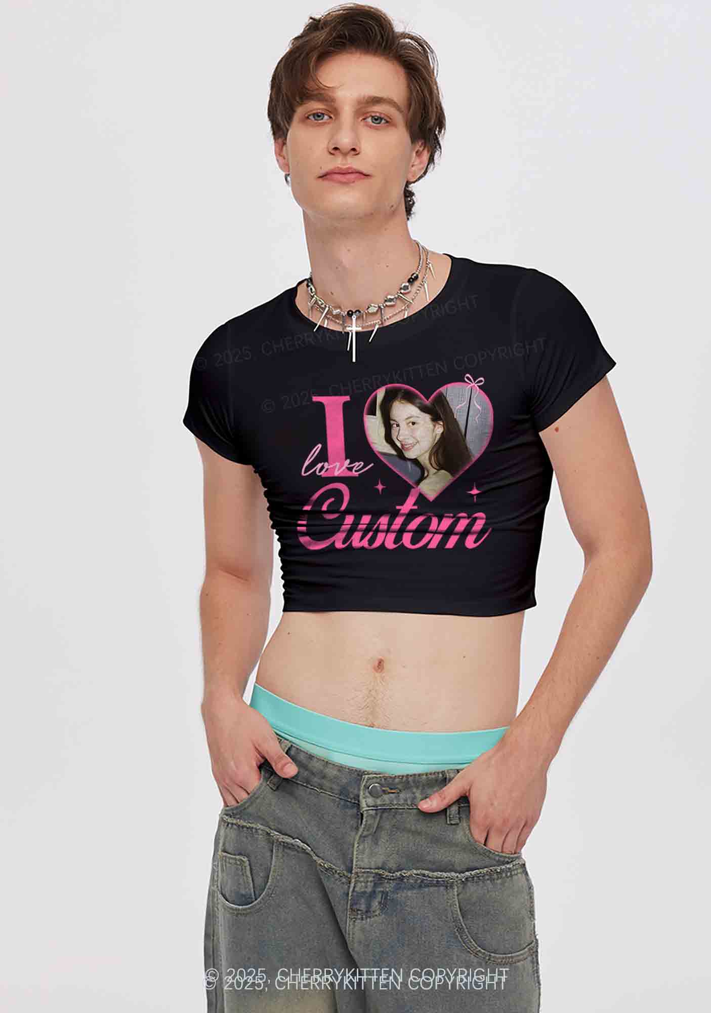I Love Custom Y2K Valentine's Day Couple Shirt Cherrykitten