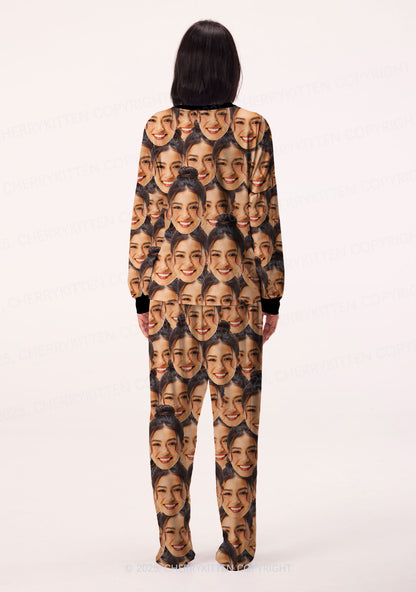 Custom Portrait Valentine's Day Y2K Print Long Sleeve Pajama Set Cherrykitten