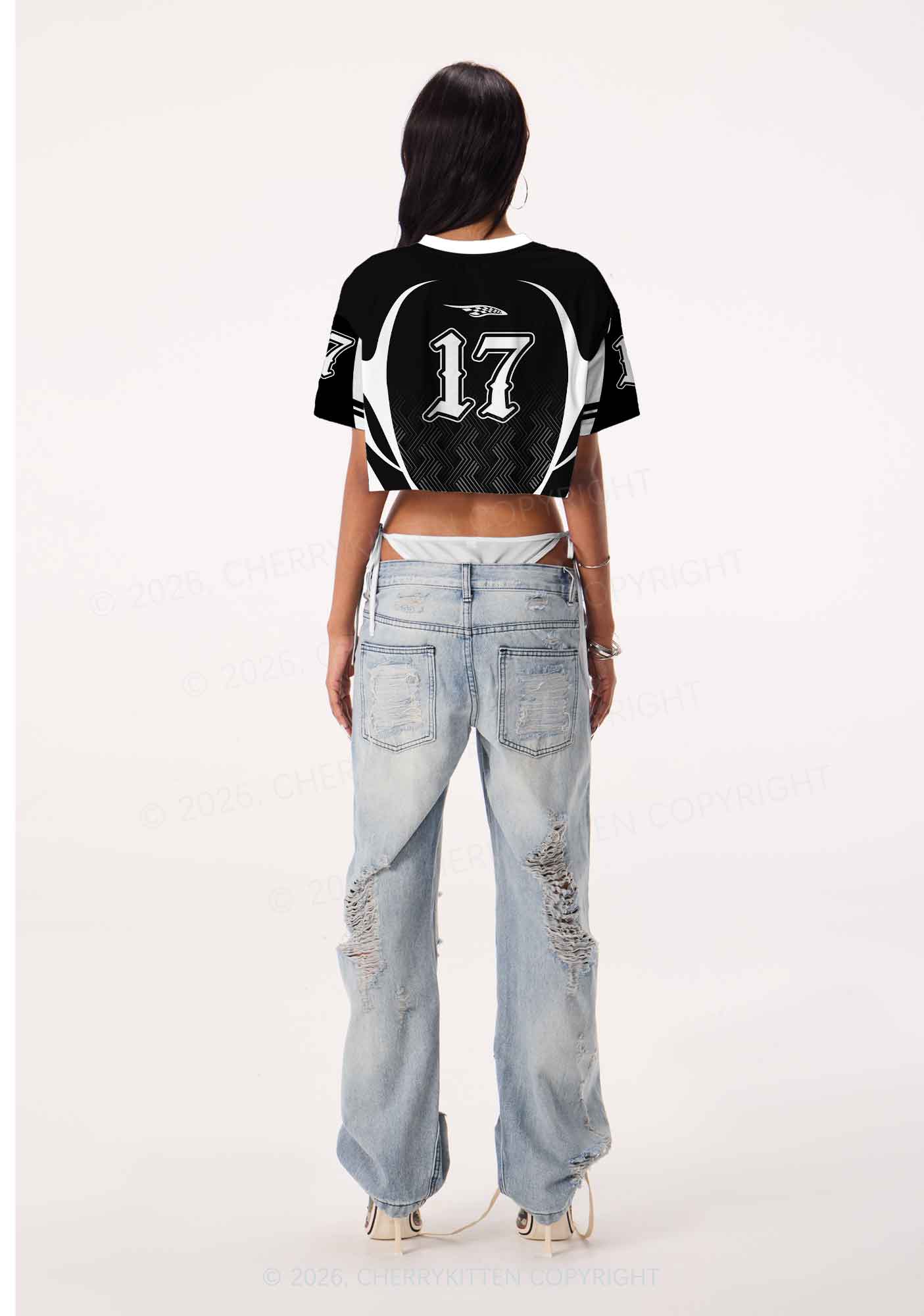 Black I Do It For The Girls Pride Y2K Crop Sport Jersey Shirts Cherrykitten