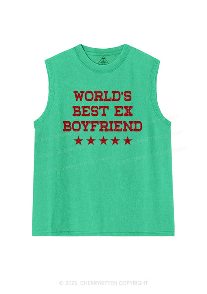 Glitter Best Ex Boyfriend Y2K Washed Muscle Tank Cherrykitten