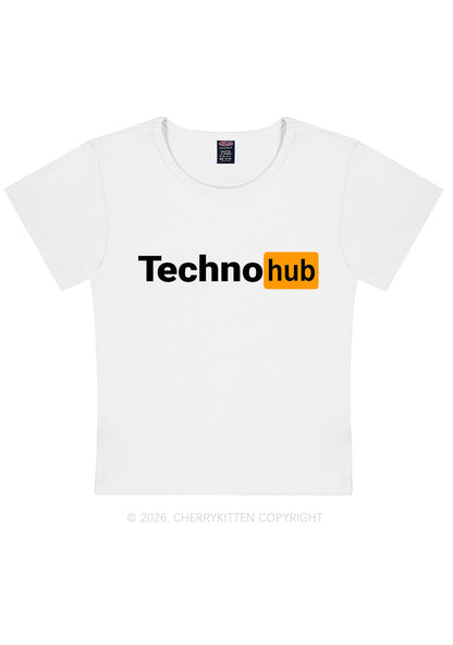 Techno Hub Y2K Baby Tee Cherrykitten