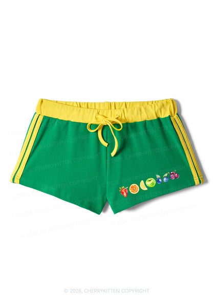 Six Fruity Pride Y2K Drawstring Mini Shorts Cherrykitten
