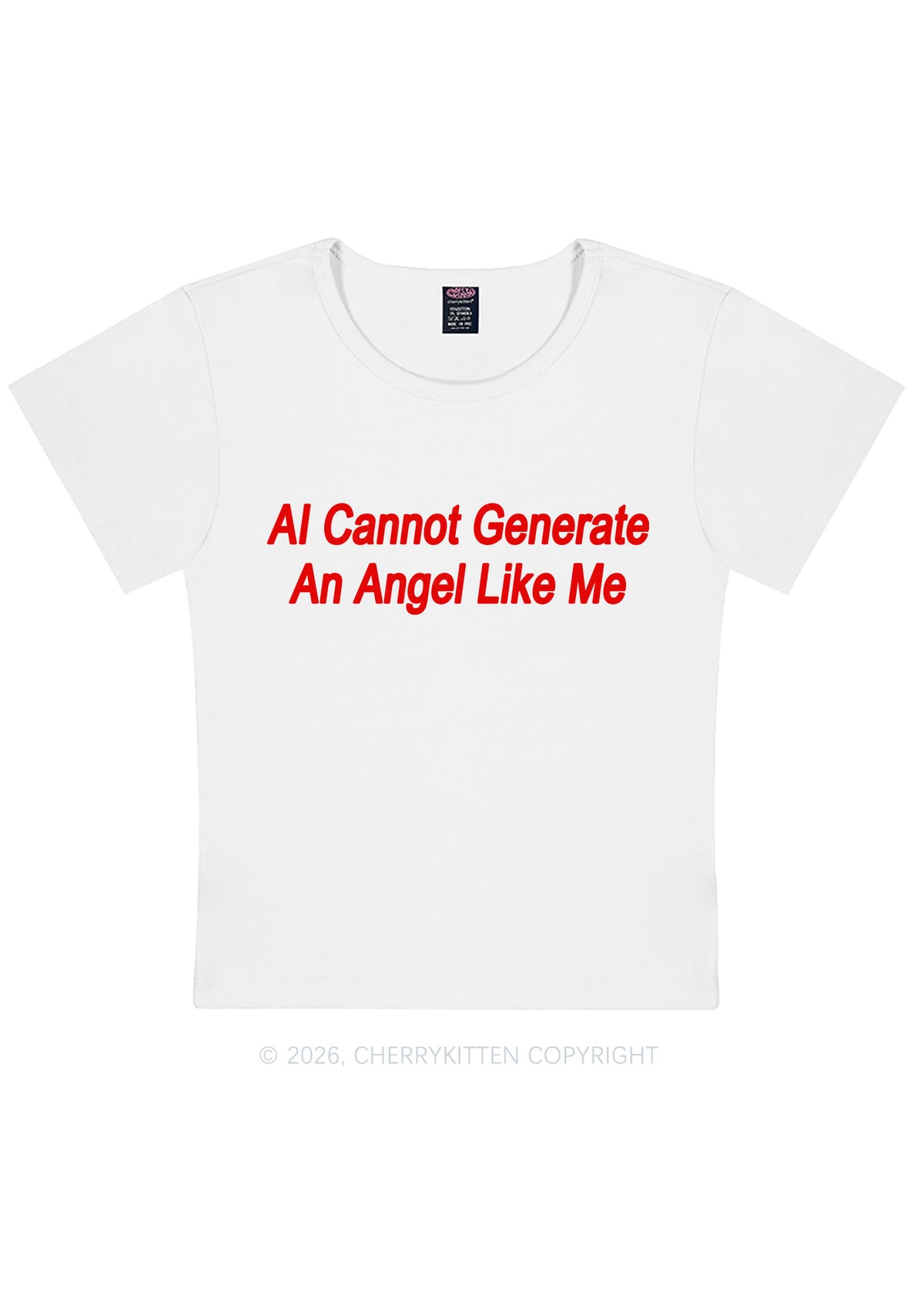 Ai Cannot Generate Angel Y2K Baby Tee Cherrykitten