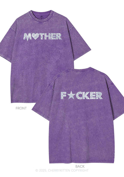 Glitter Motherfxcker Two Sides Y2K Shirts Washed Tee Cherrykitten
