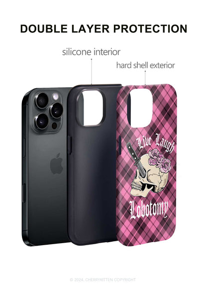 Live Laugh Lobotomy Skull Y2K Phone Case Cherrykitten