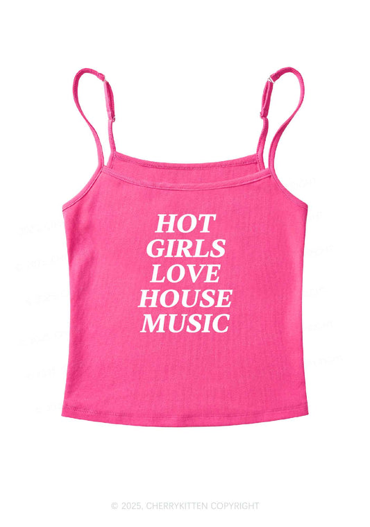 Girls Love House Music Y2K Spaghetti Strap Cami Cherrykitten